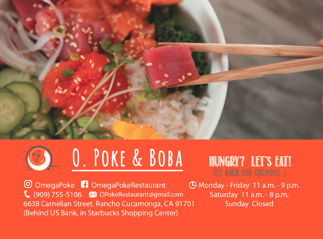 O. Poke & Boba Mailer Front