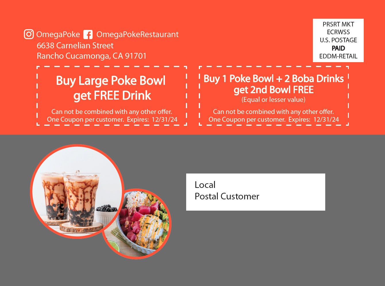 O. Poke & Boba Mailer Back